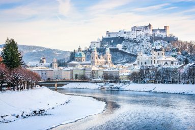 Beautiful,View,Of,Salzburg,Skyline,With,Festung,Hohensalzburg,And,River